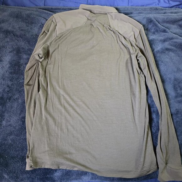 Arc'teryx Veilance Khaki Green Long Sleeve Polo Slate Gray Men's US S 1 Used - Picture 2 of 6